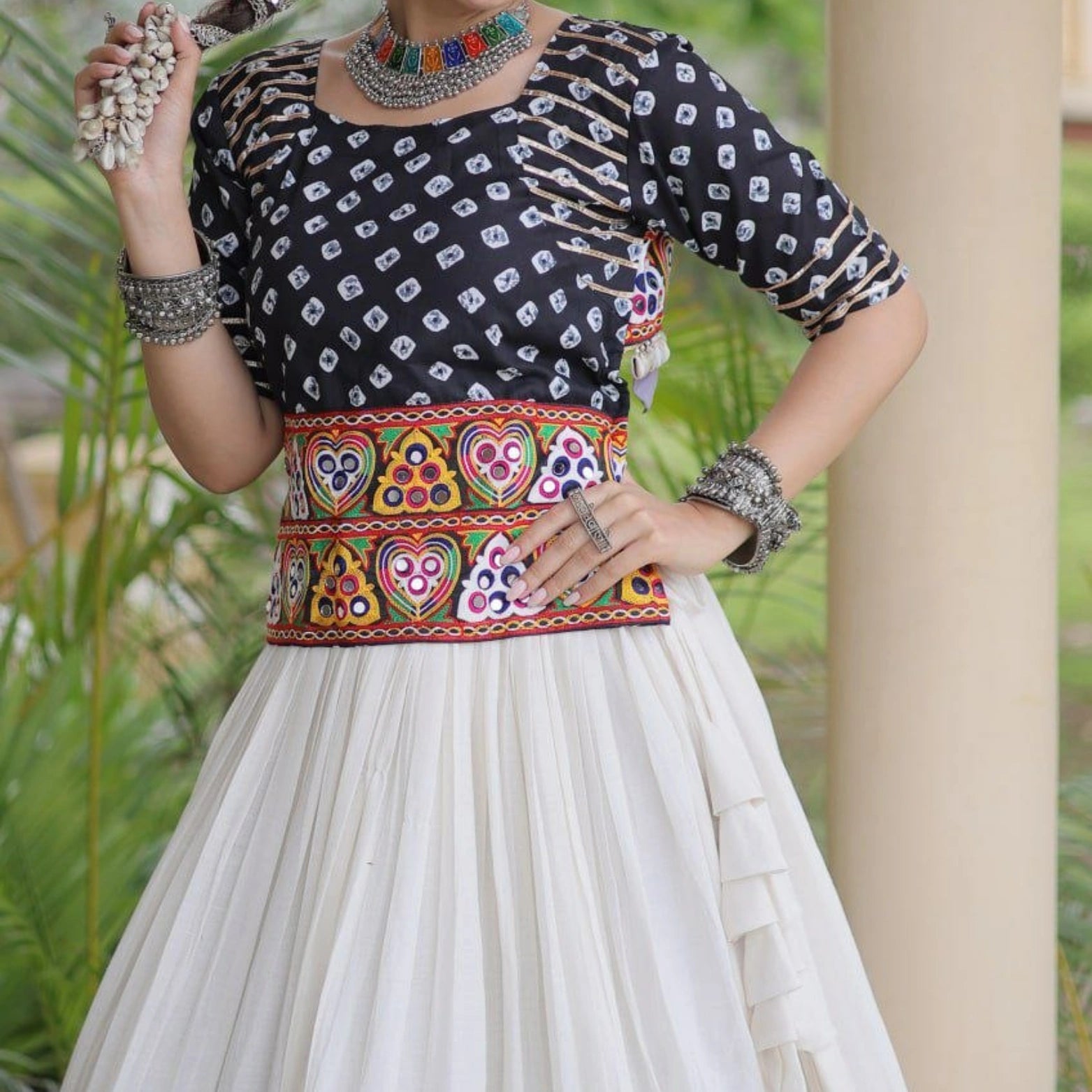 Gulnaar Gamthi Gota Patti Lehenga Set