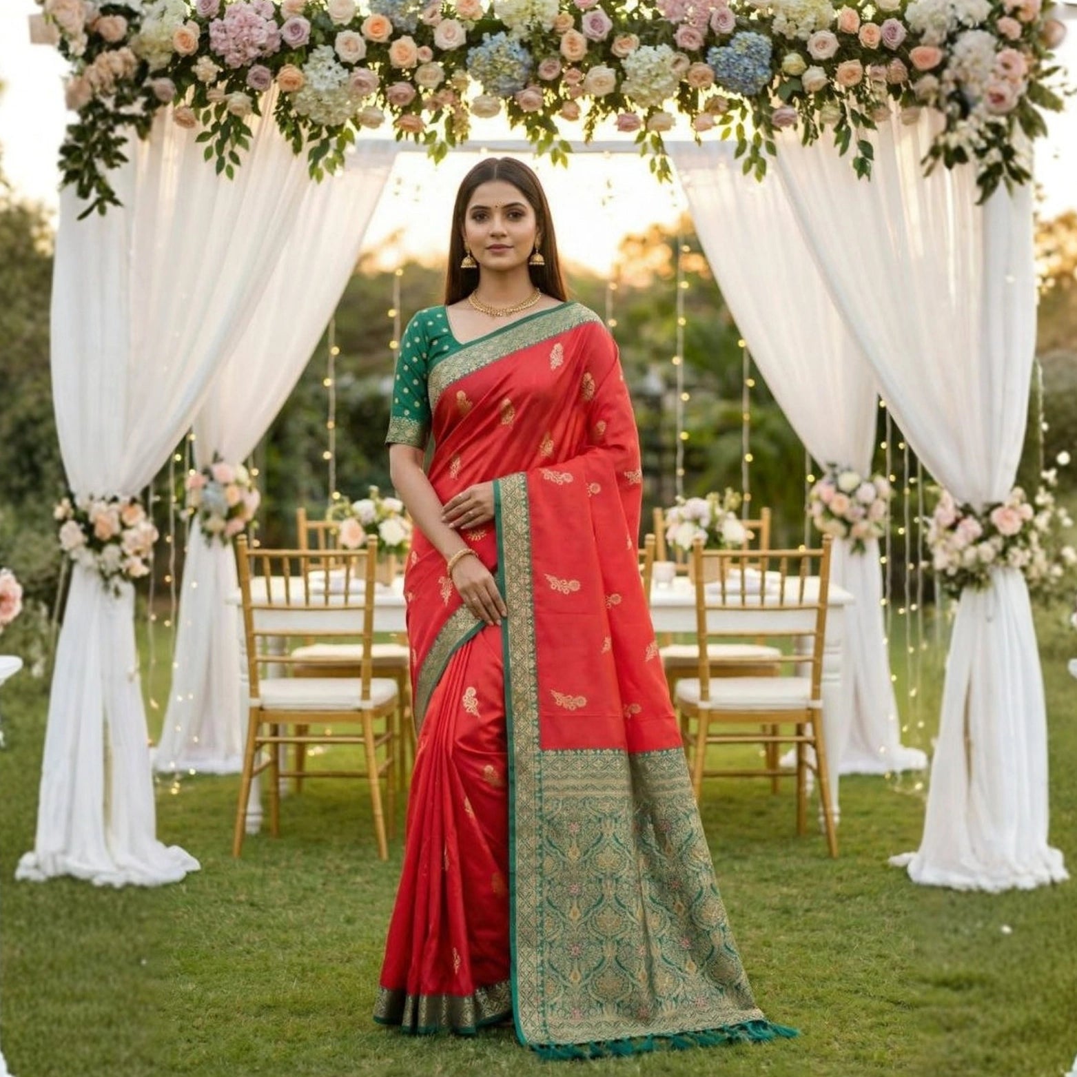 Dolly Soft Banarasi Silk Saree with Rich Contrast Pallu