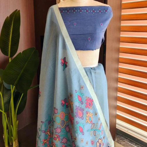 Meenakari Bloom Chanderi Saree