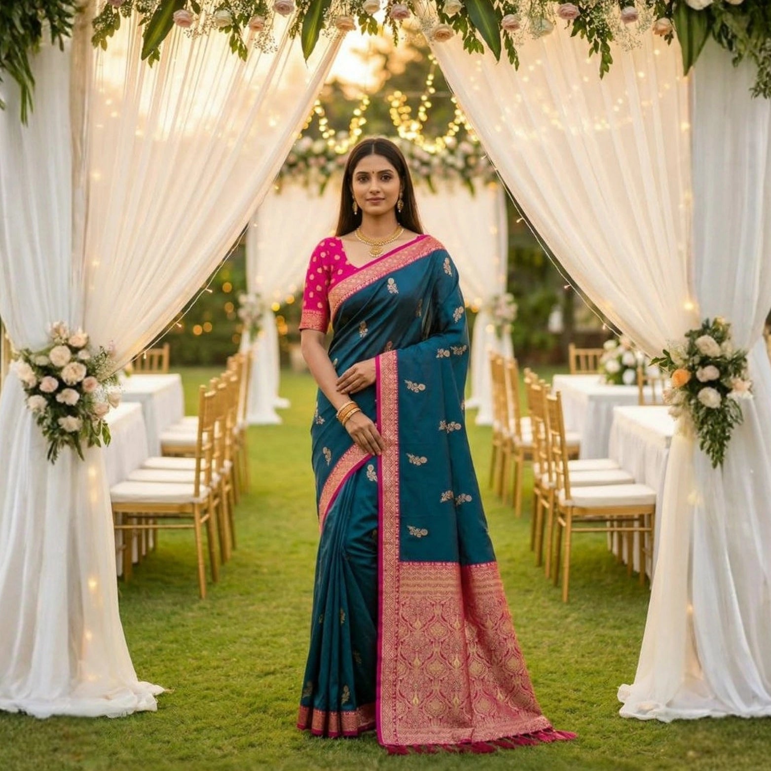 Dolly Soft Banarasi Silk Saree with Rich Contrast Pallu