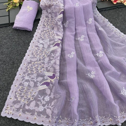 Roselle Aura Embroidered Saree
