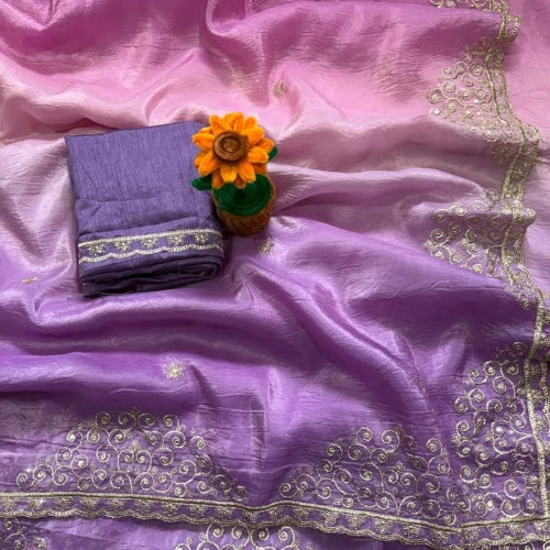 Golden Glow Crush Saree