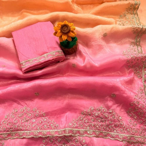Golden Glow Crush Saree