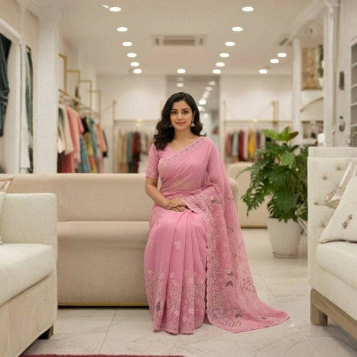 Roselle Aura Embroidered Saree