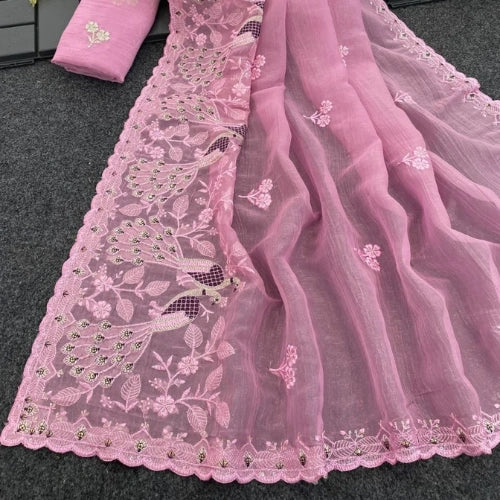 Roselle Aura Embroidered Saree