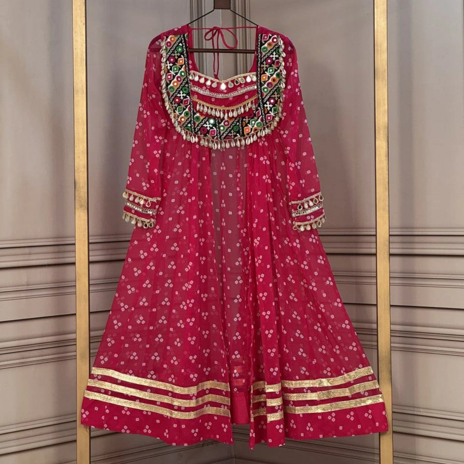 Rangoli Bandhani Festive Kurti