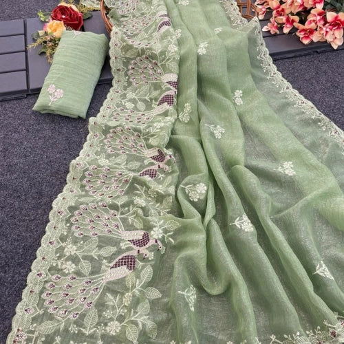 Roselle Aura Embroidered Saree