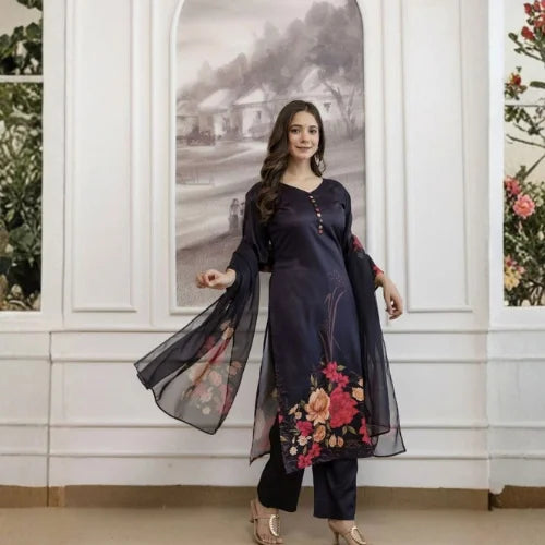 Heavy Soft Assam Silk Printed Suit Set