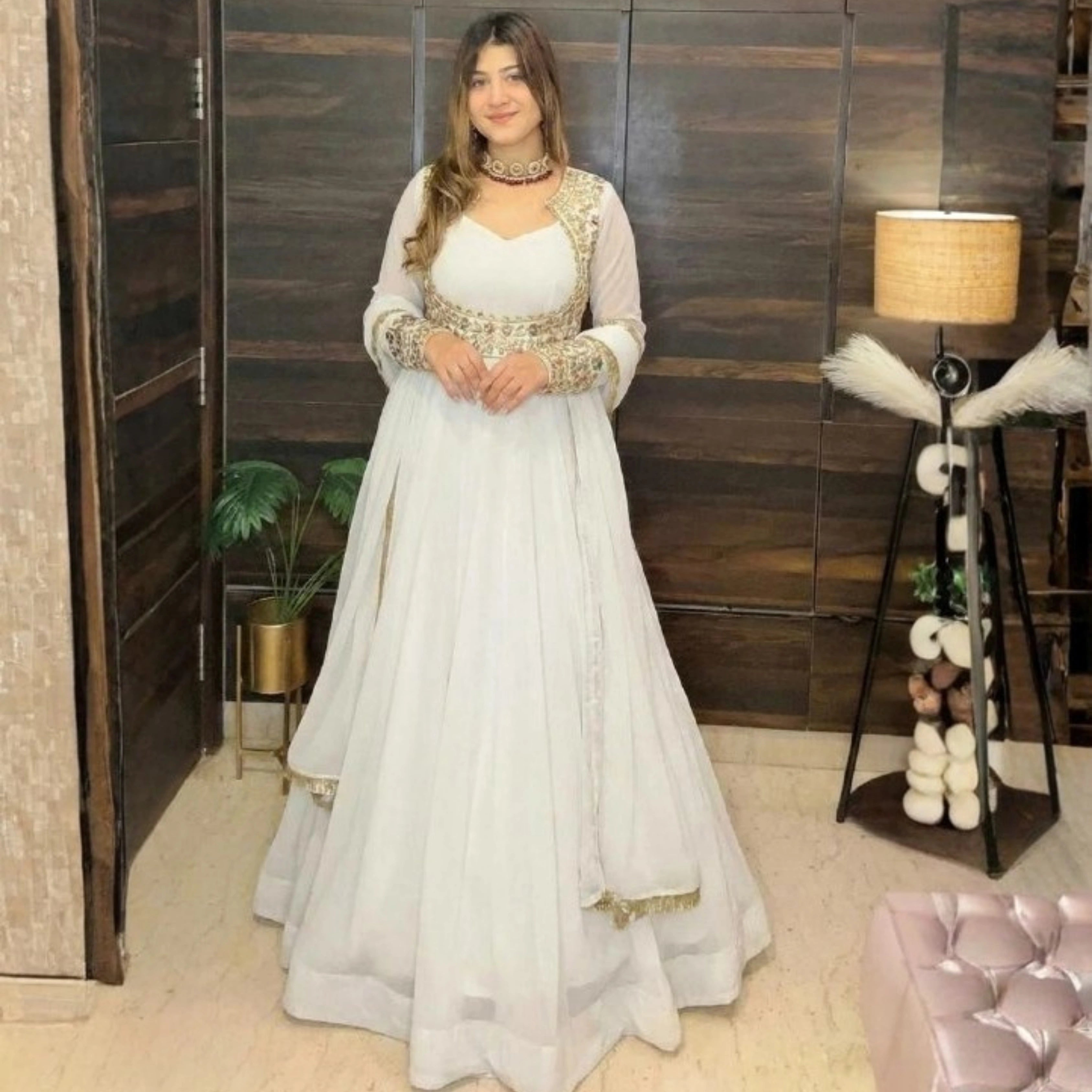 Ethnic Aura Multi-Needle Embroidered Anarkali