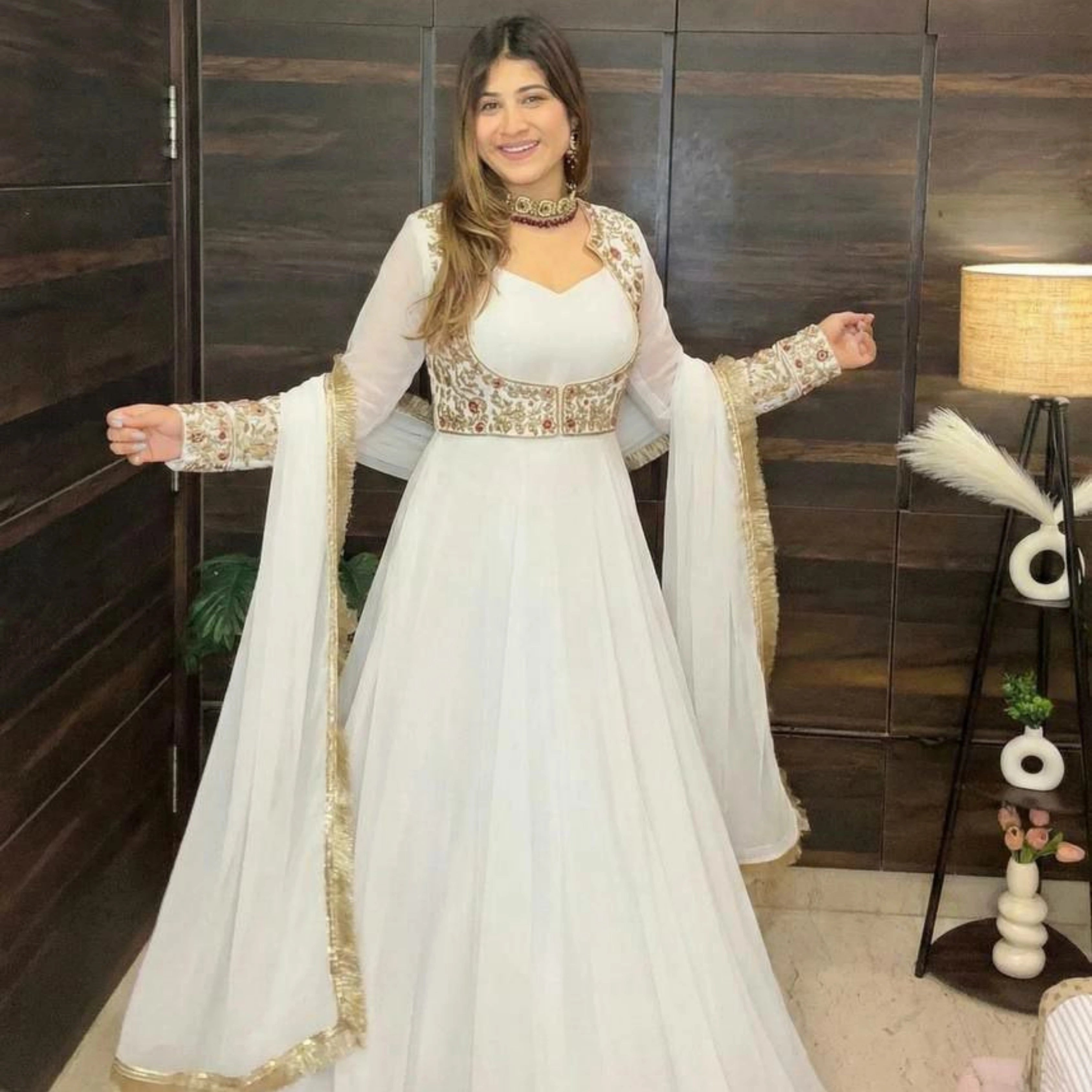 Ethnic Aura Multi-Needle Embroidered Anarkali