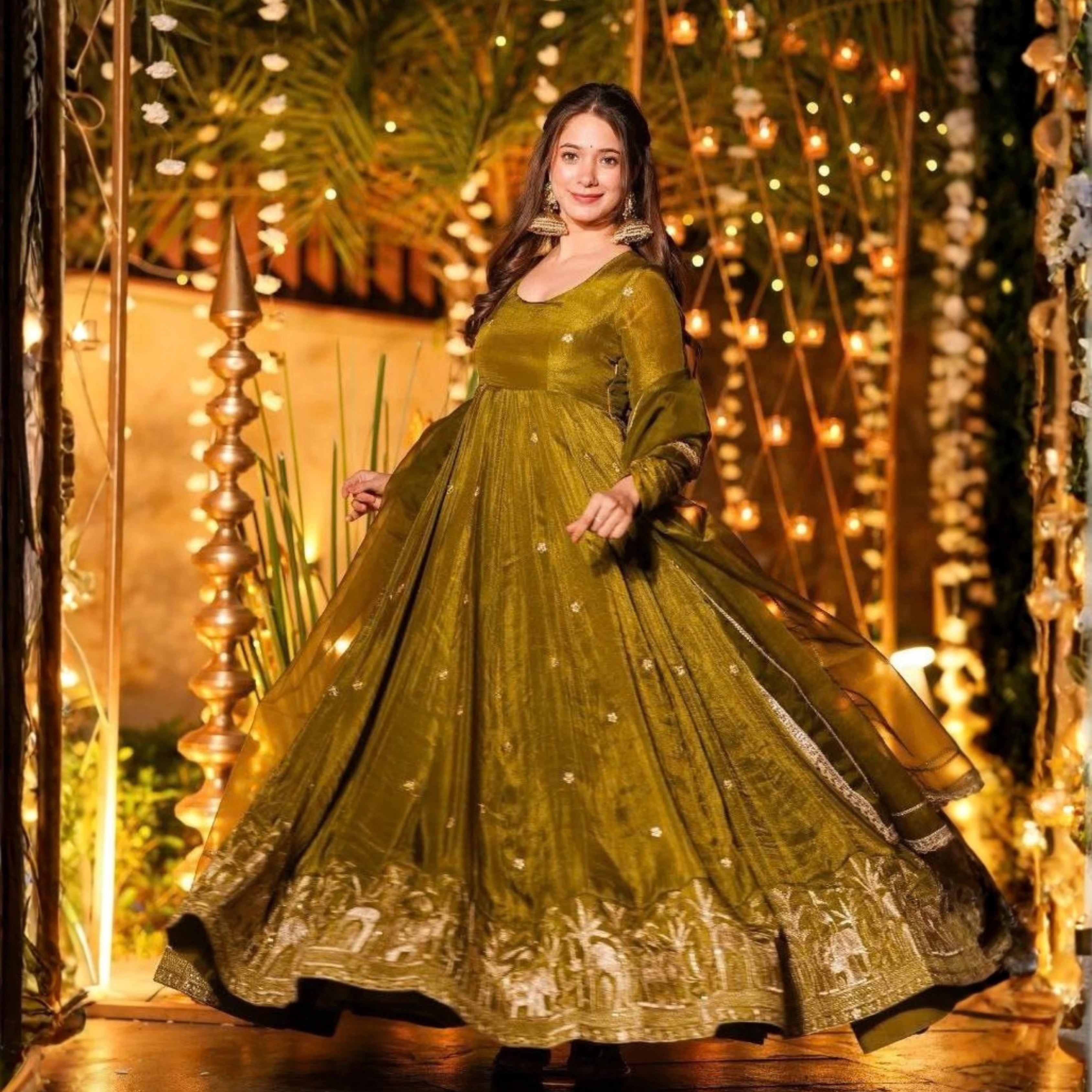 Ethnic Aura Sequence Embroidered Anarkali Set