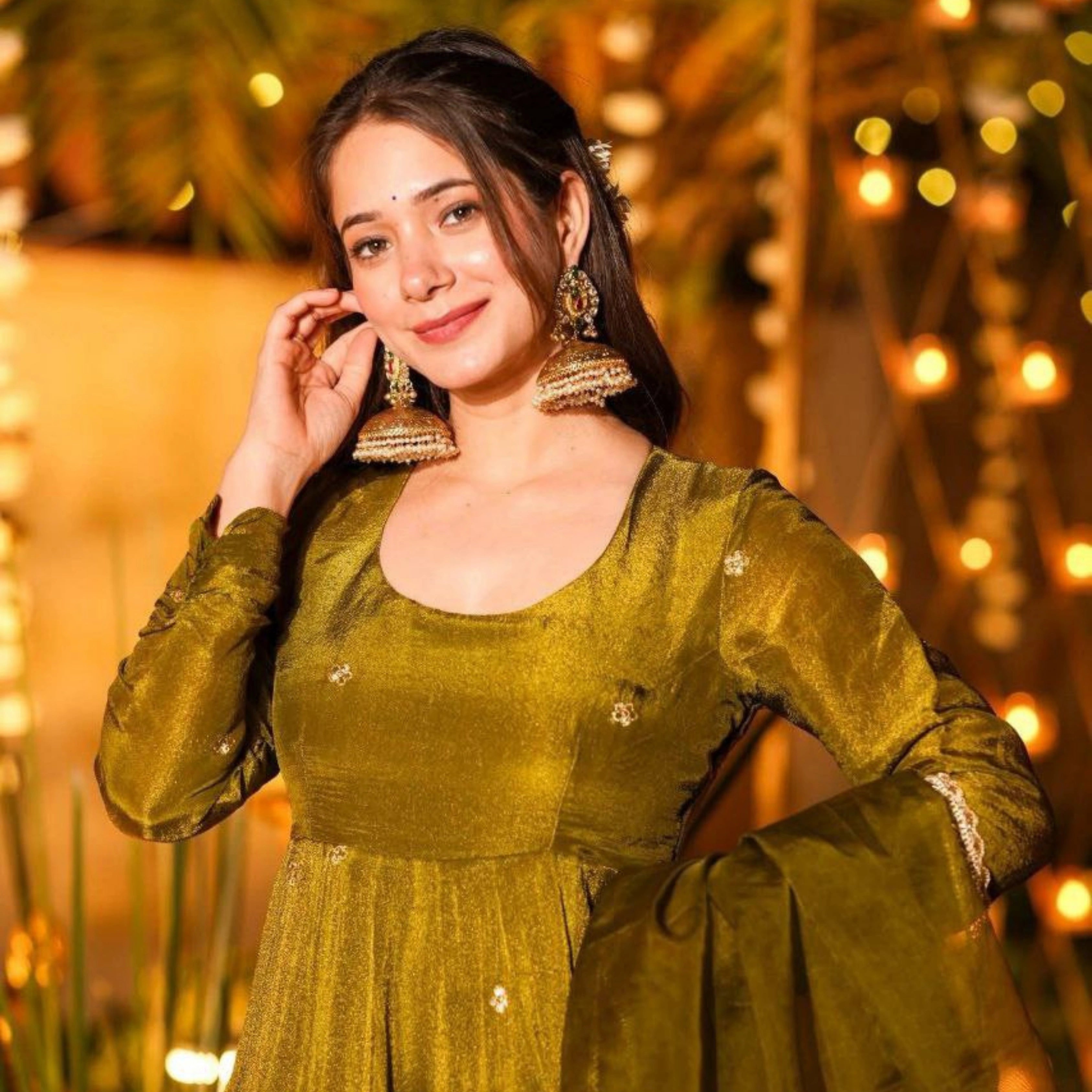 Ethnic Aura Sequence Embroidered Anarkali Set