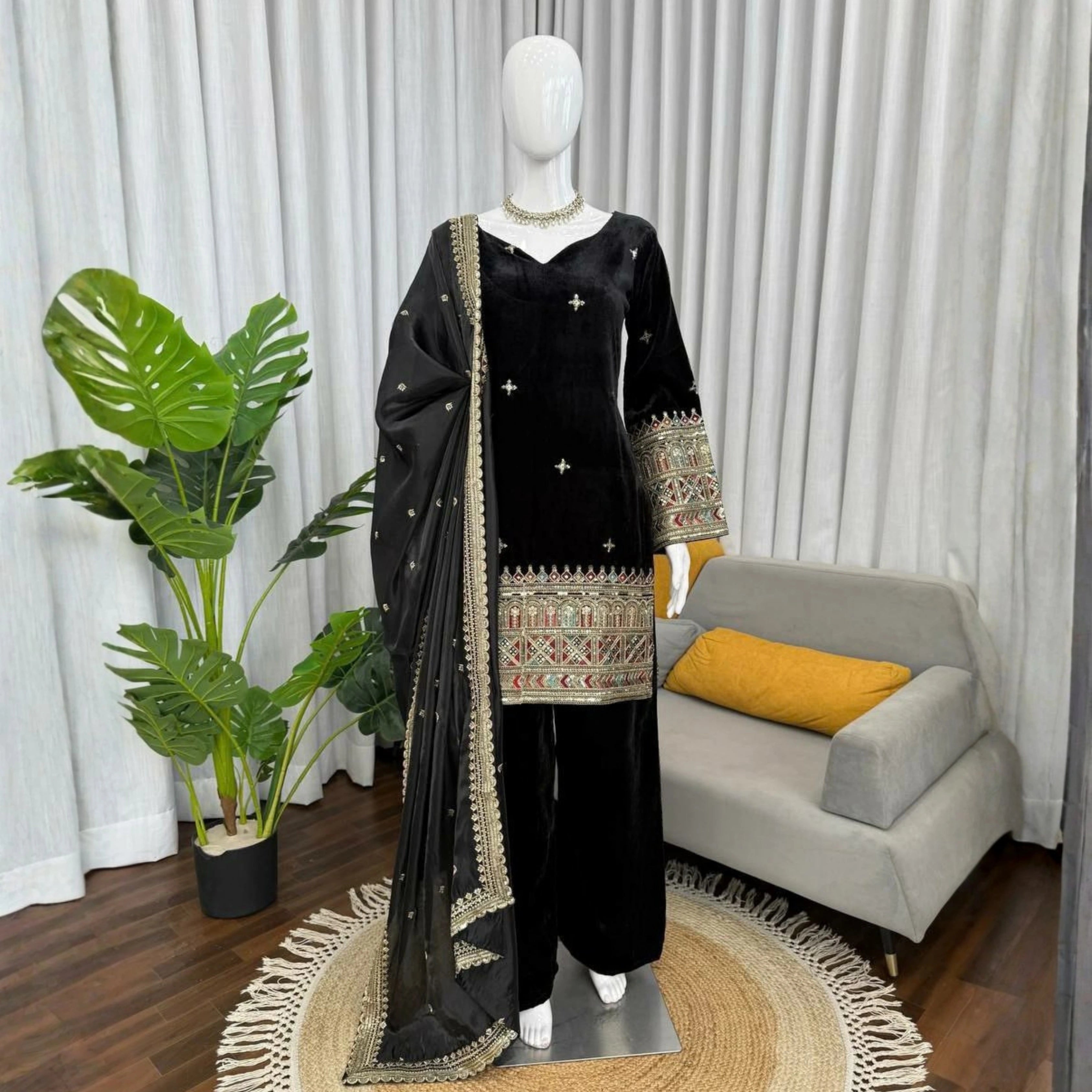 Premium Noor Heavy Velvet Designer Suit