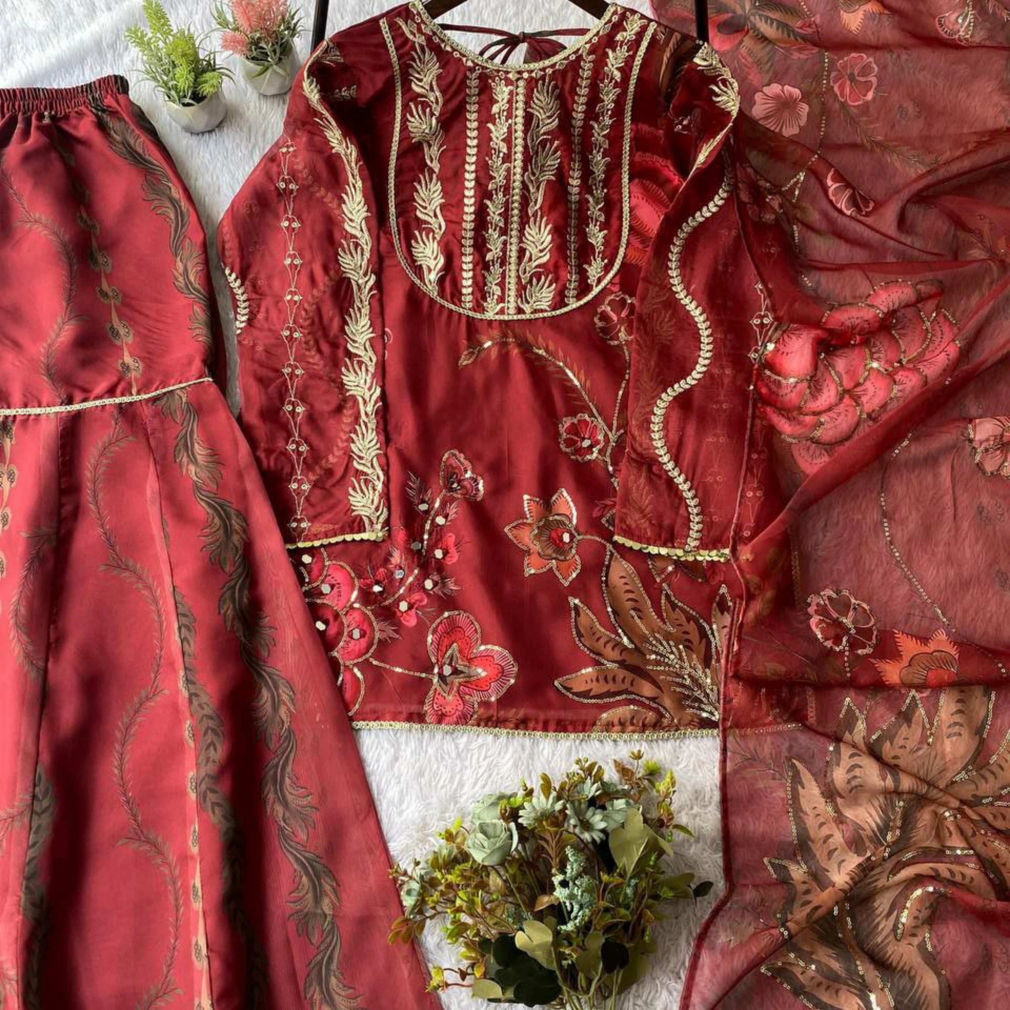 Imperial Charm Organza Celebration Sharara Set