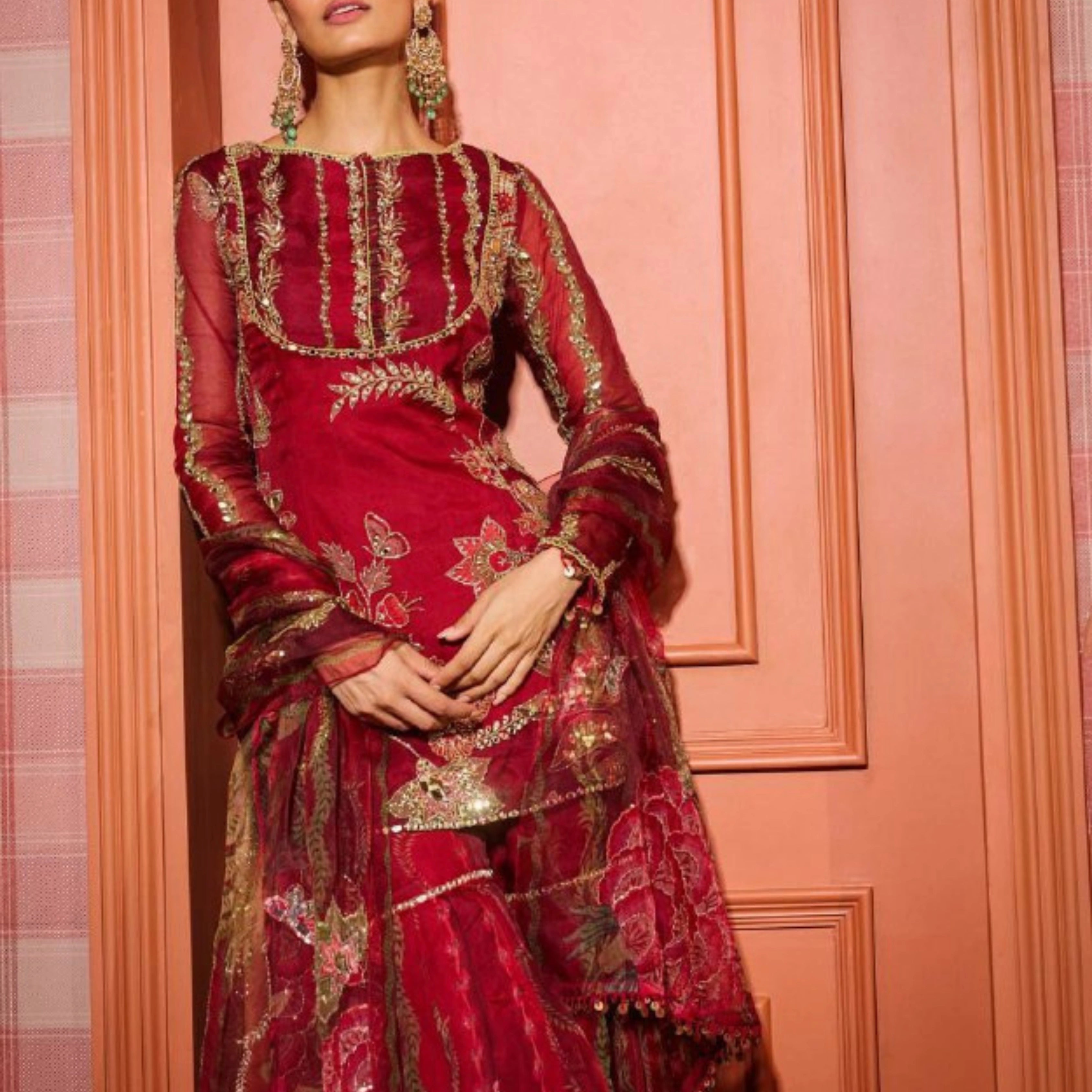 Imperial Charm Organza Celebration Sharara Set