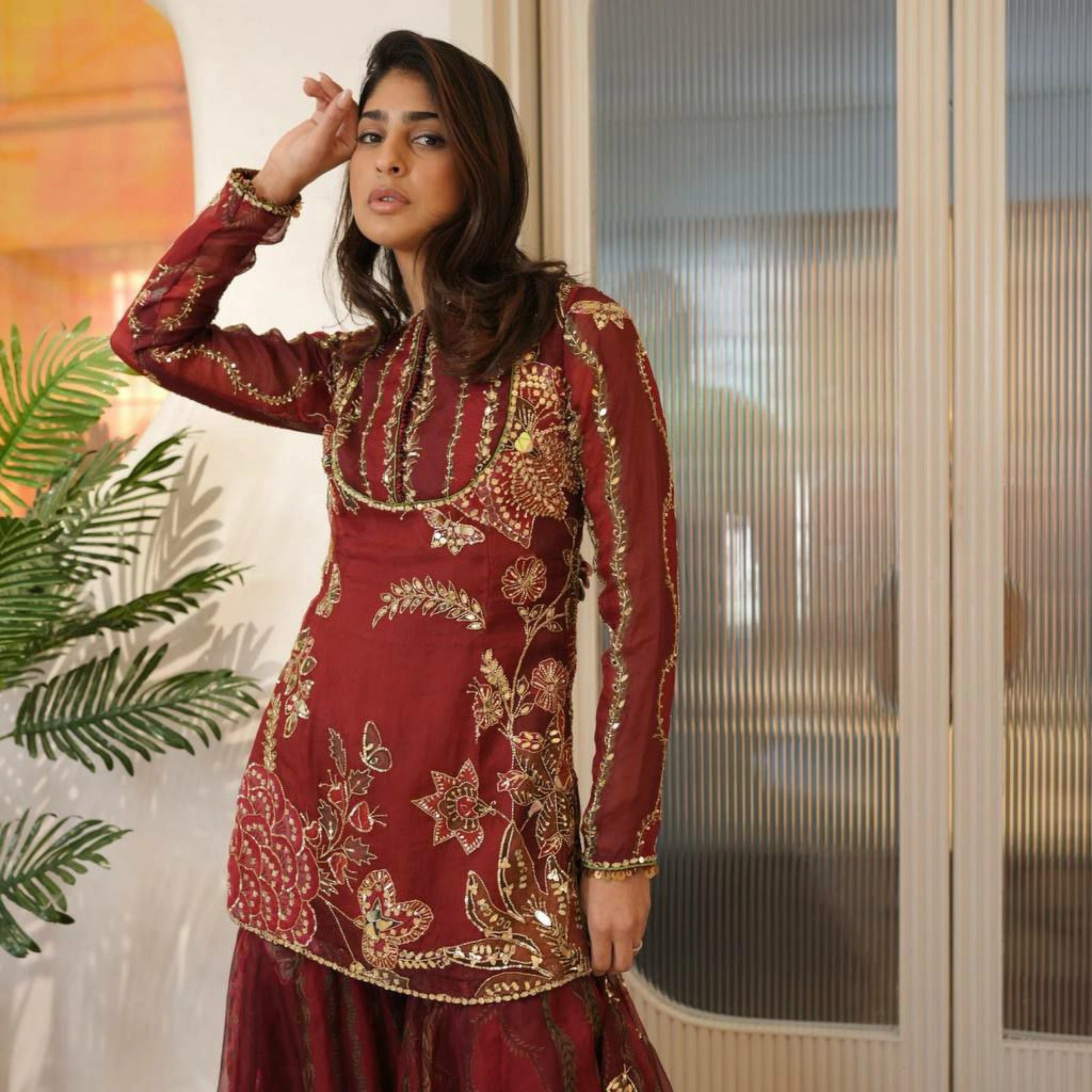 Imperial Charm Organza Celebration Sharara Set