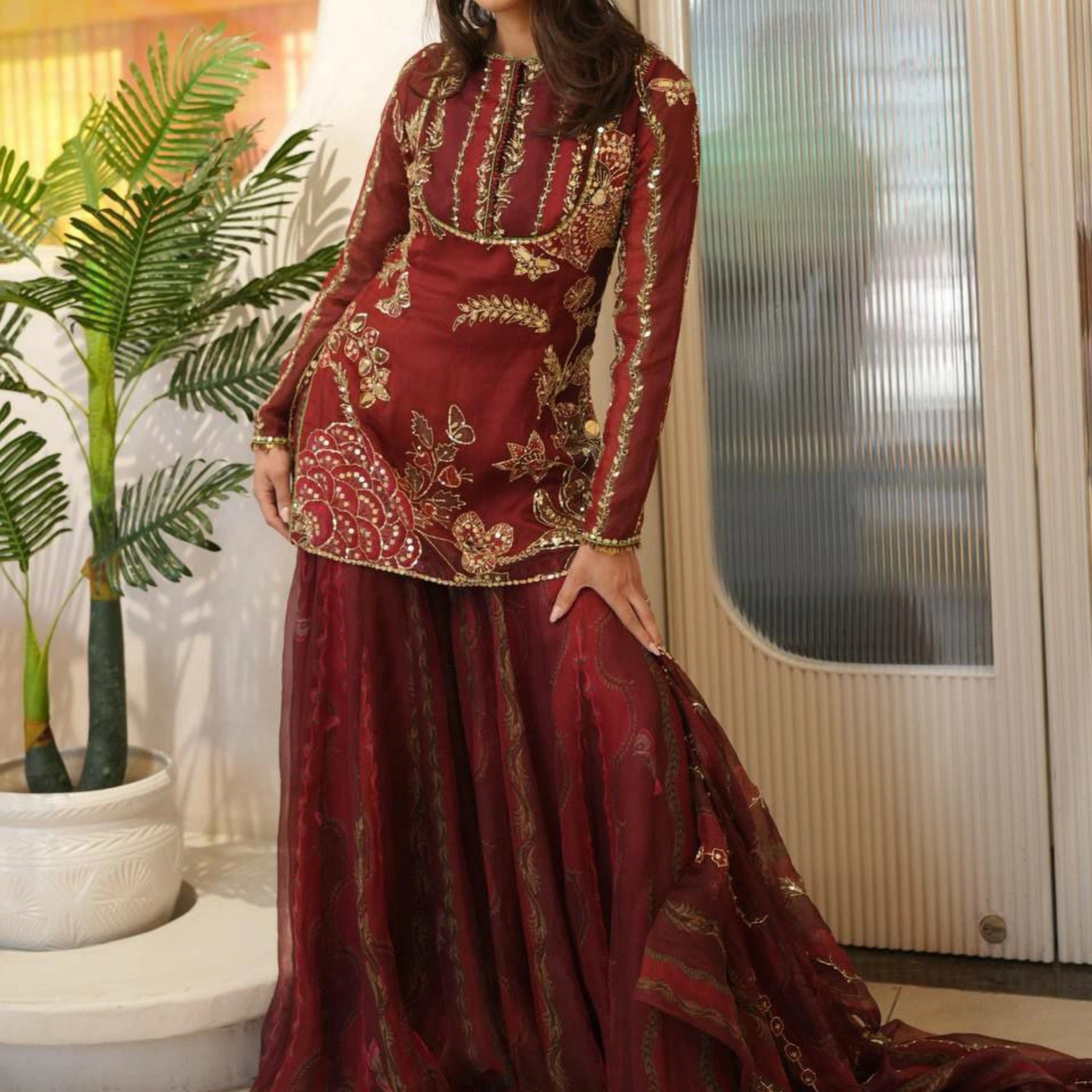 Imperial Charm Organza Celebration Sharara Set