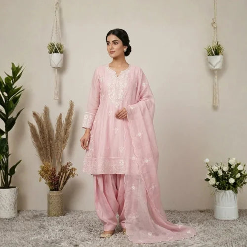 Premium H.O Silk Embroidered 3-Piece Suit Set
