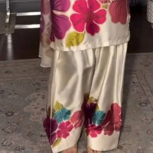 Gulbahar Satin Floral Co-ord Set