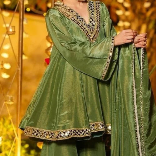 Noor Chinon Mirrorwork Plazzo Set
