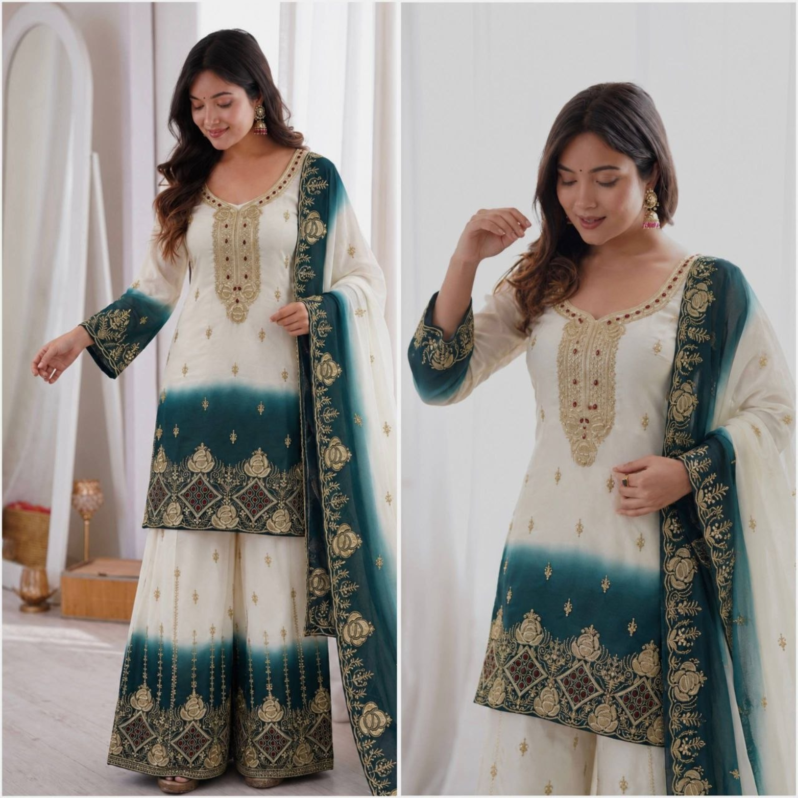 Zareen Dual-Tone Georgette Suit Set