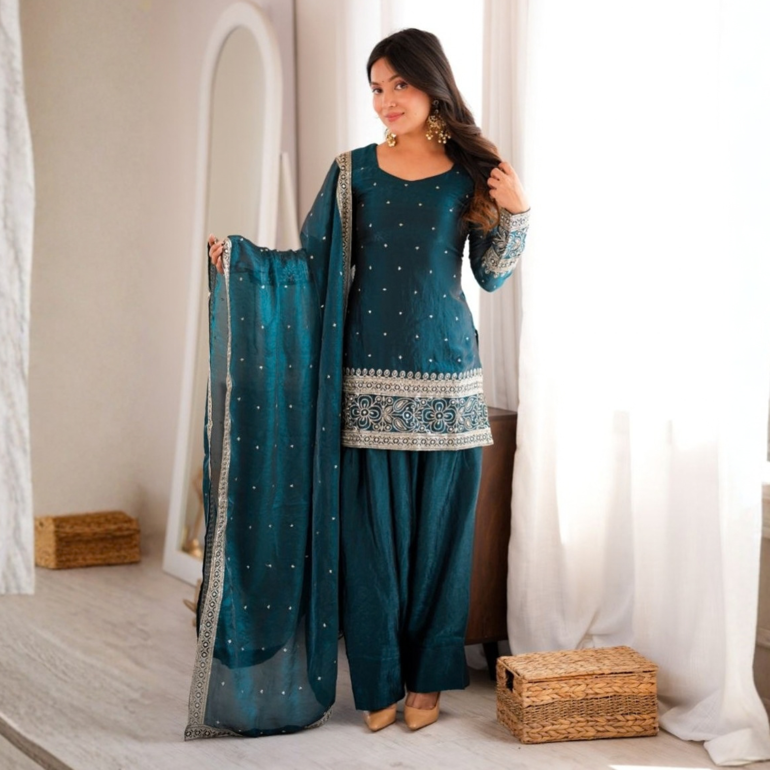 Sifarish Wine Farshi Shalwar Suit Set
