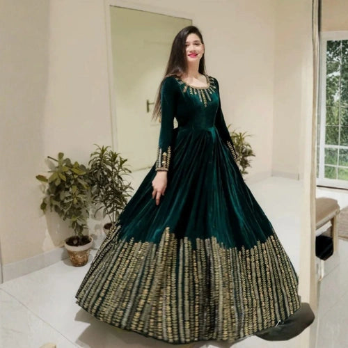 Velvet Anarkali Pant Set