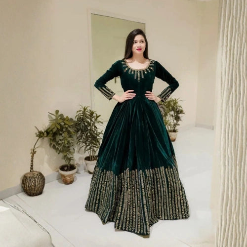 Velvet Anarkali Pant Set