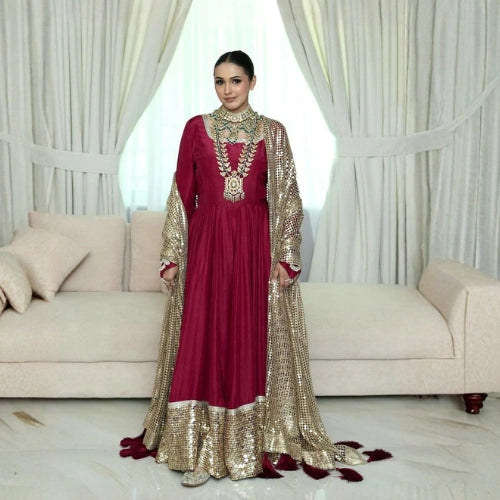 Faux Georgette Gown Set