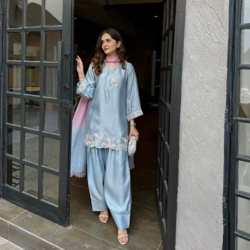 Meera Satin Farshi Suit