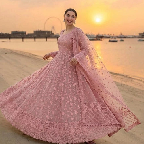 Meher Embroidered Organza Gown Set