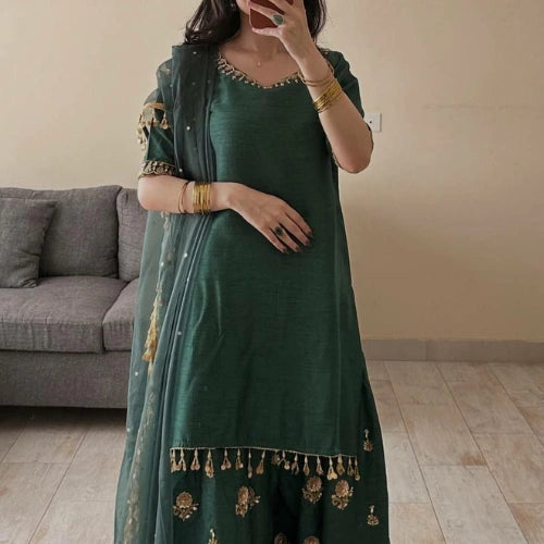 Zoya Sequins Farshi Silk Set