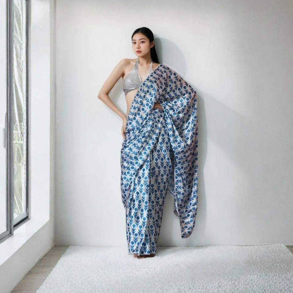 Royal Bloom Chinon Ready To Wear Saree