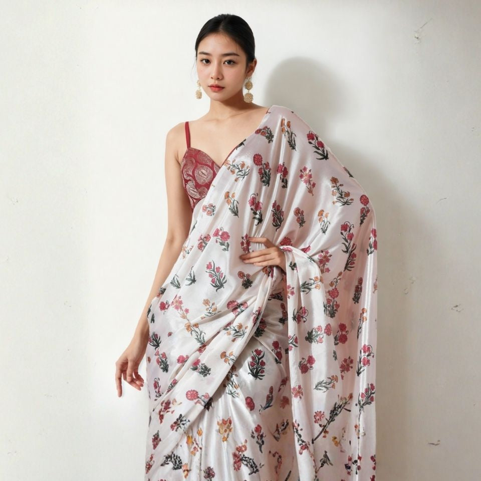 Royal Bloom Chinon Ready To Wear Saree
