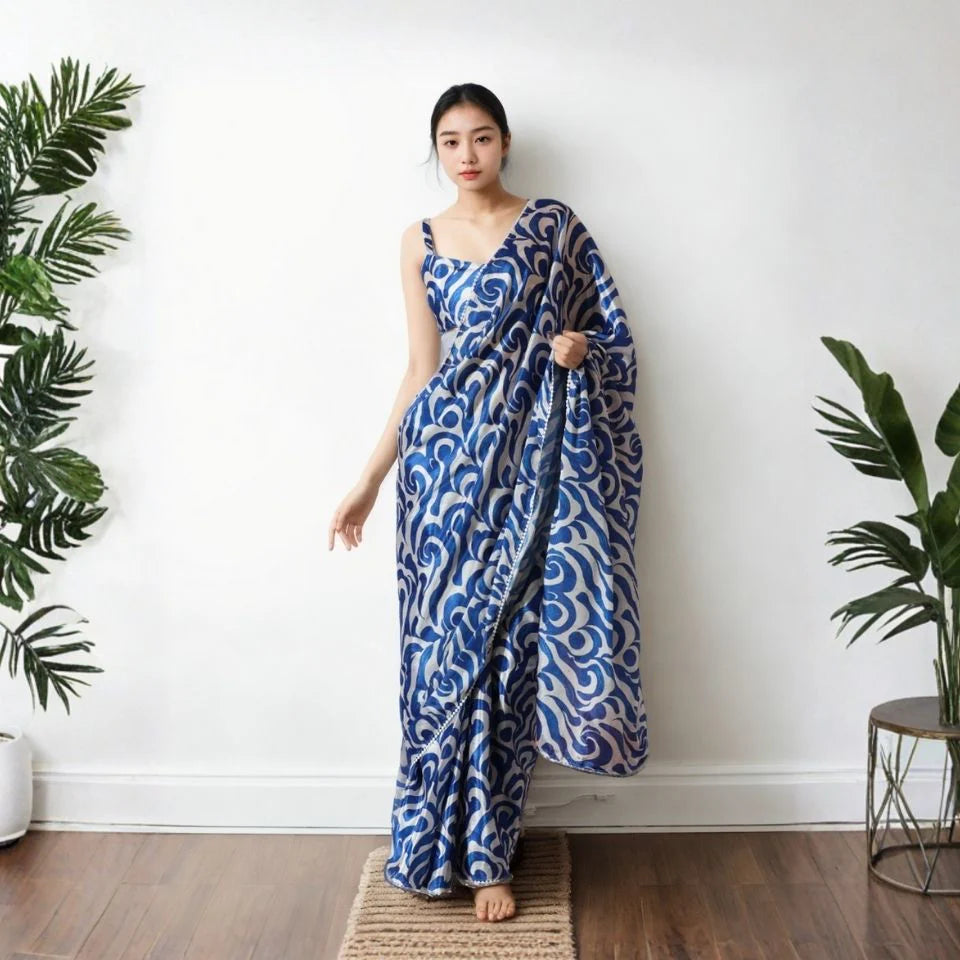 Royal Bloom Chinon Ready To Wear Saree
