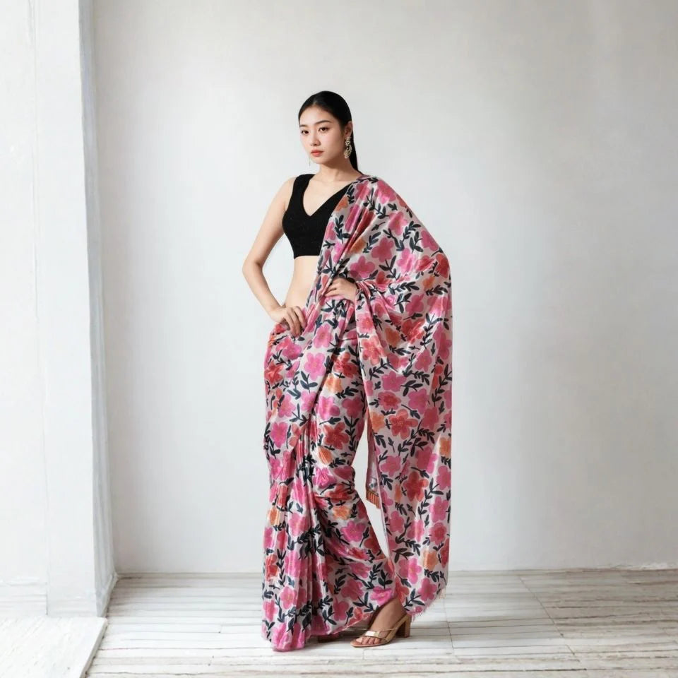 Royal Bloom Chinon Ready To Wear Saree