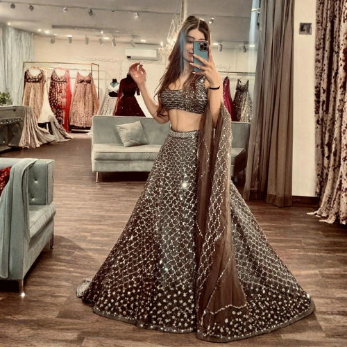 Premium Net Sequins Lehenga Set