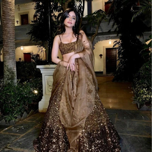 Mocha Starlight Lehenga Set