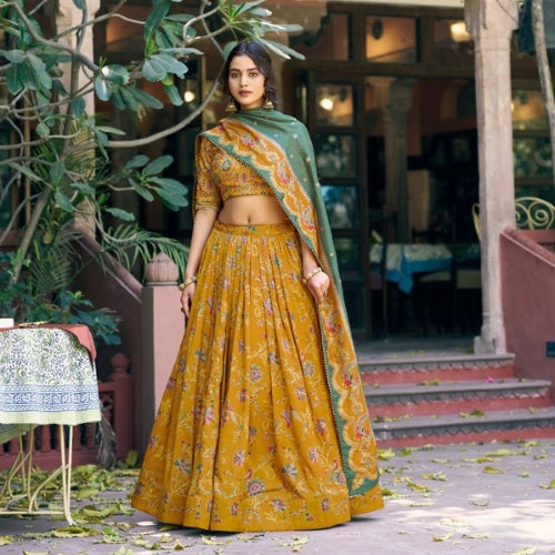 Rangmahal Tasar Lehenga Set