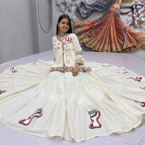 Handcrafted Cotton Kediya Lehenga Set