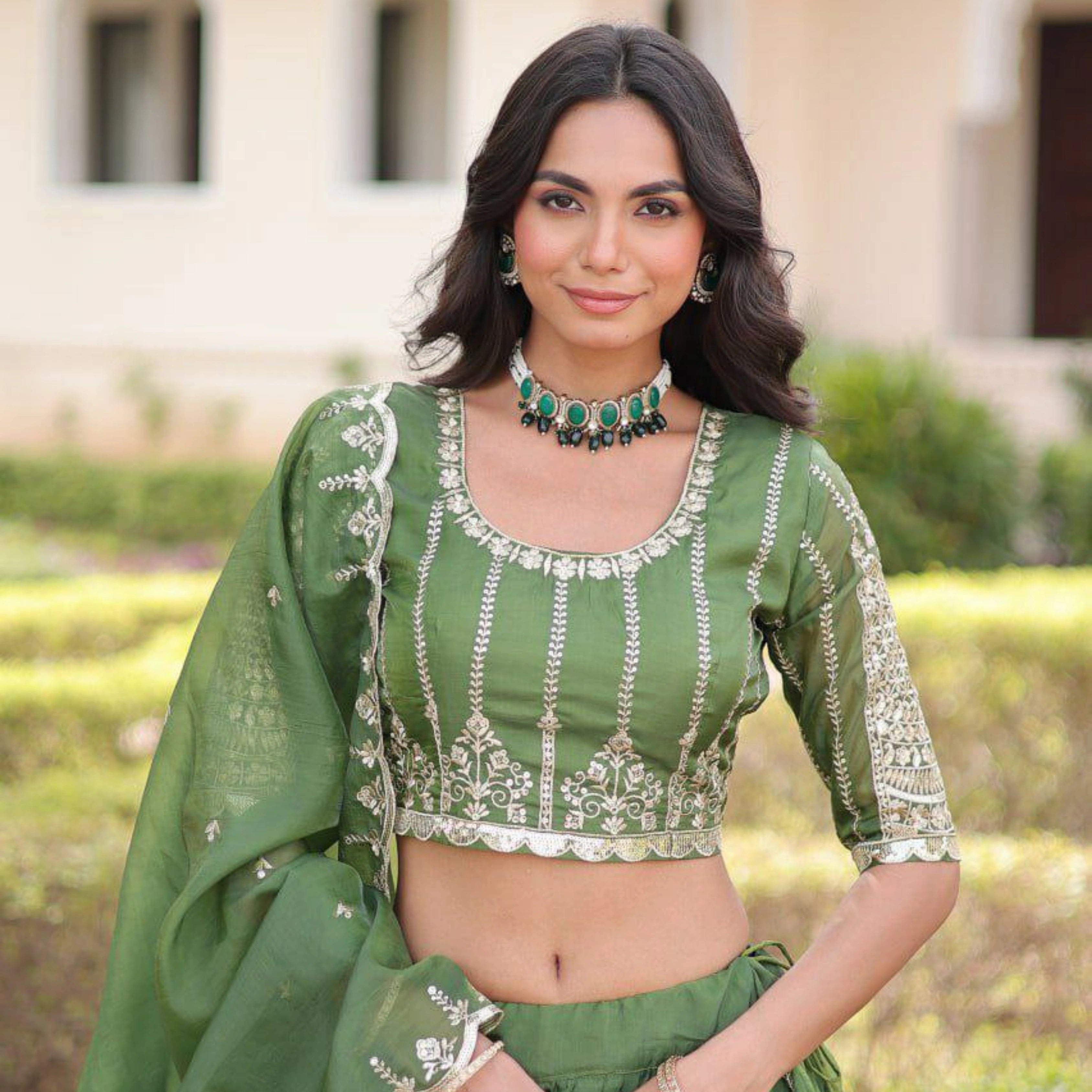 Gold Crush Full-Stitched Lehenga Set