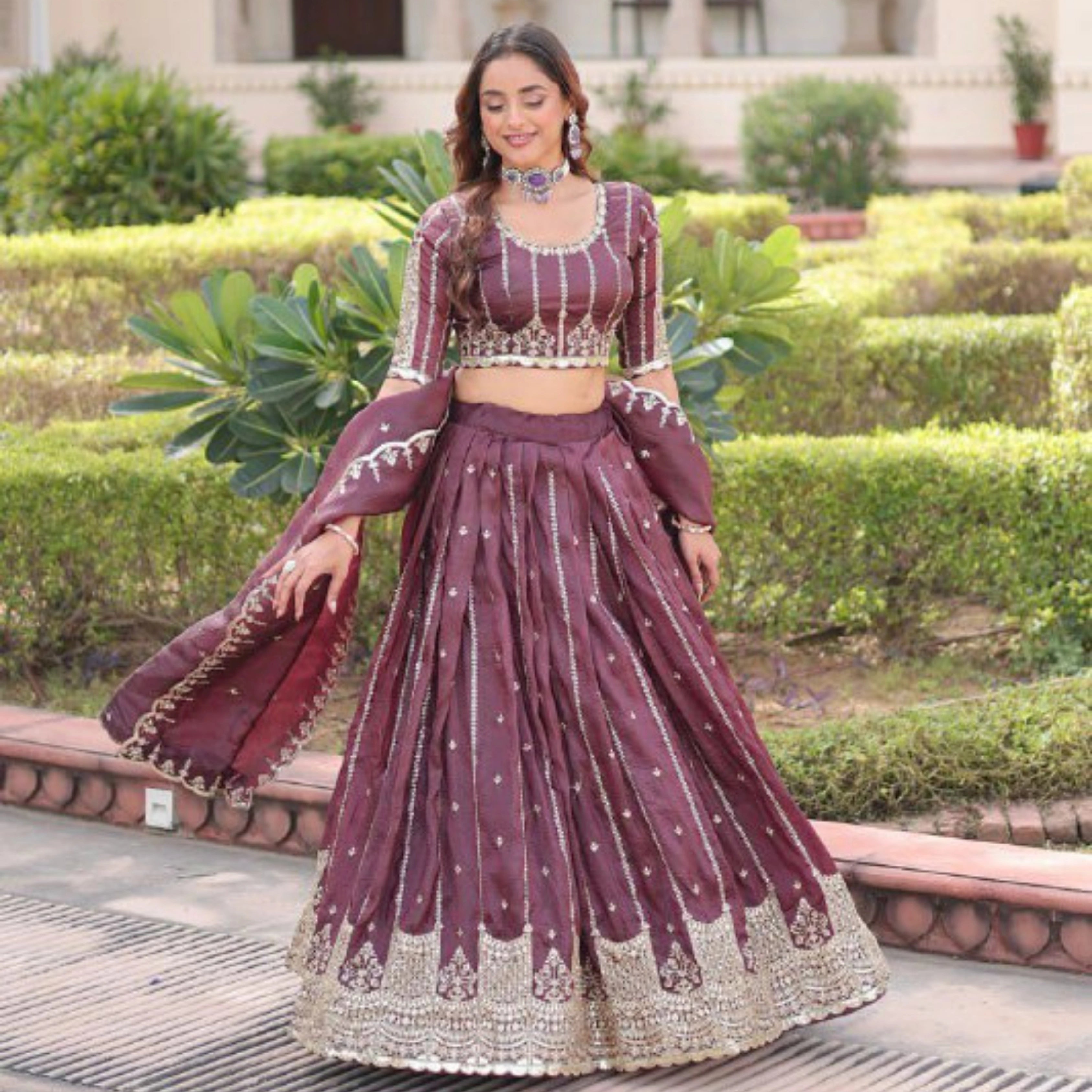 Gold Crush Full-Stitched Lehenga Set
