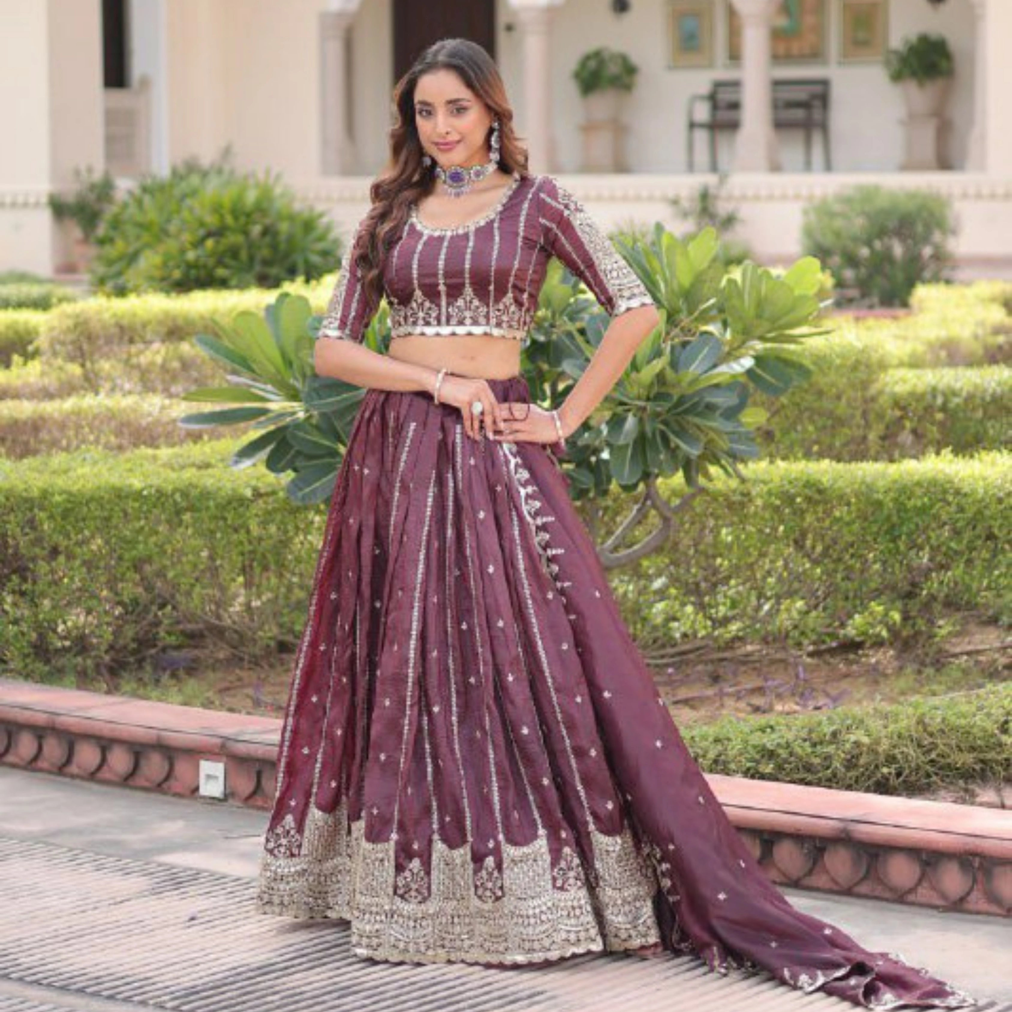 Gold Crush Full-Stitched Lehenga Set