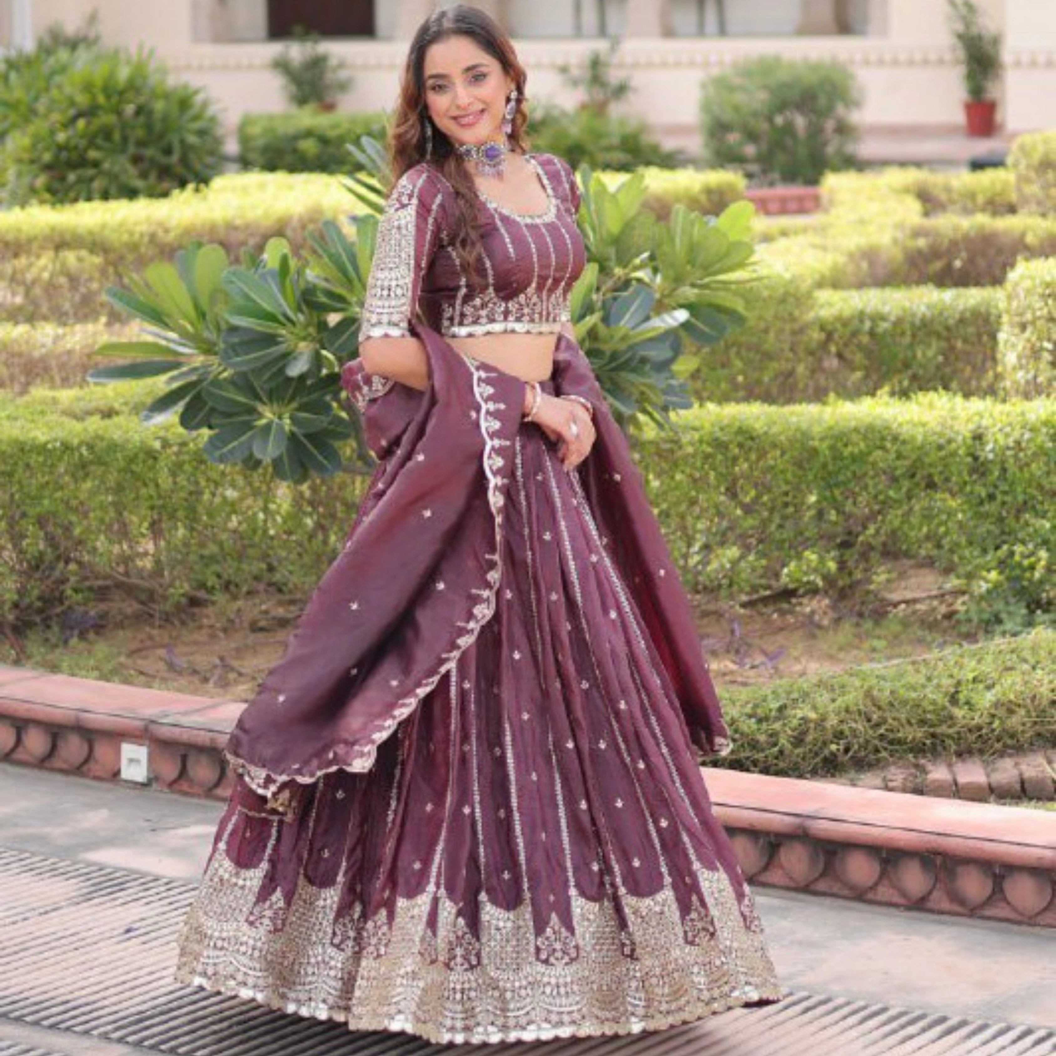 Gold Crush Full-Stitched Lehenga Set