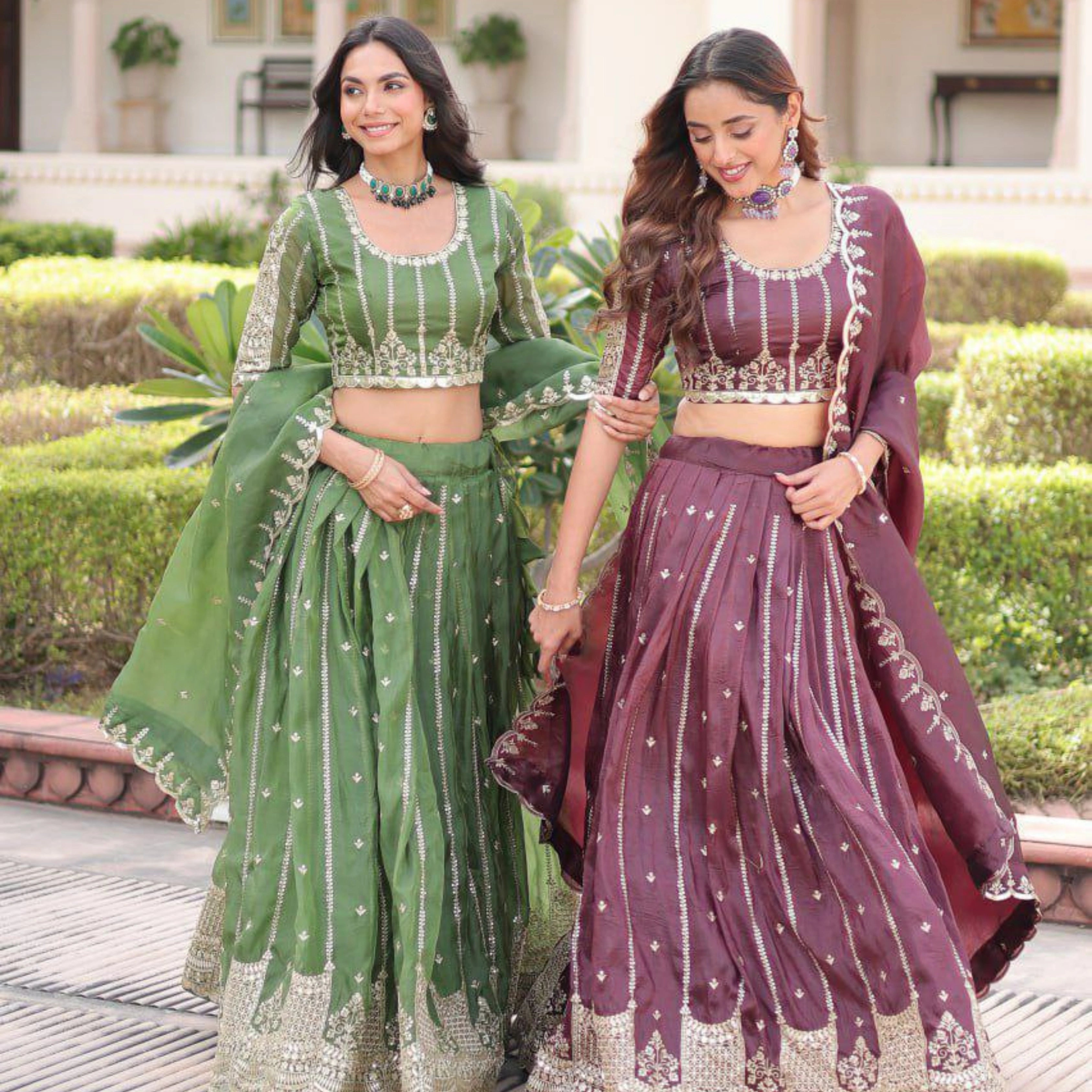 Gold Crush Full-Stitched Lehenga Set