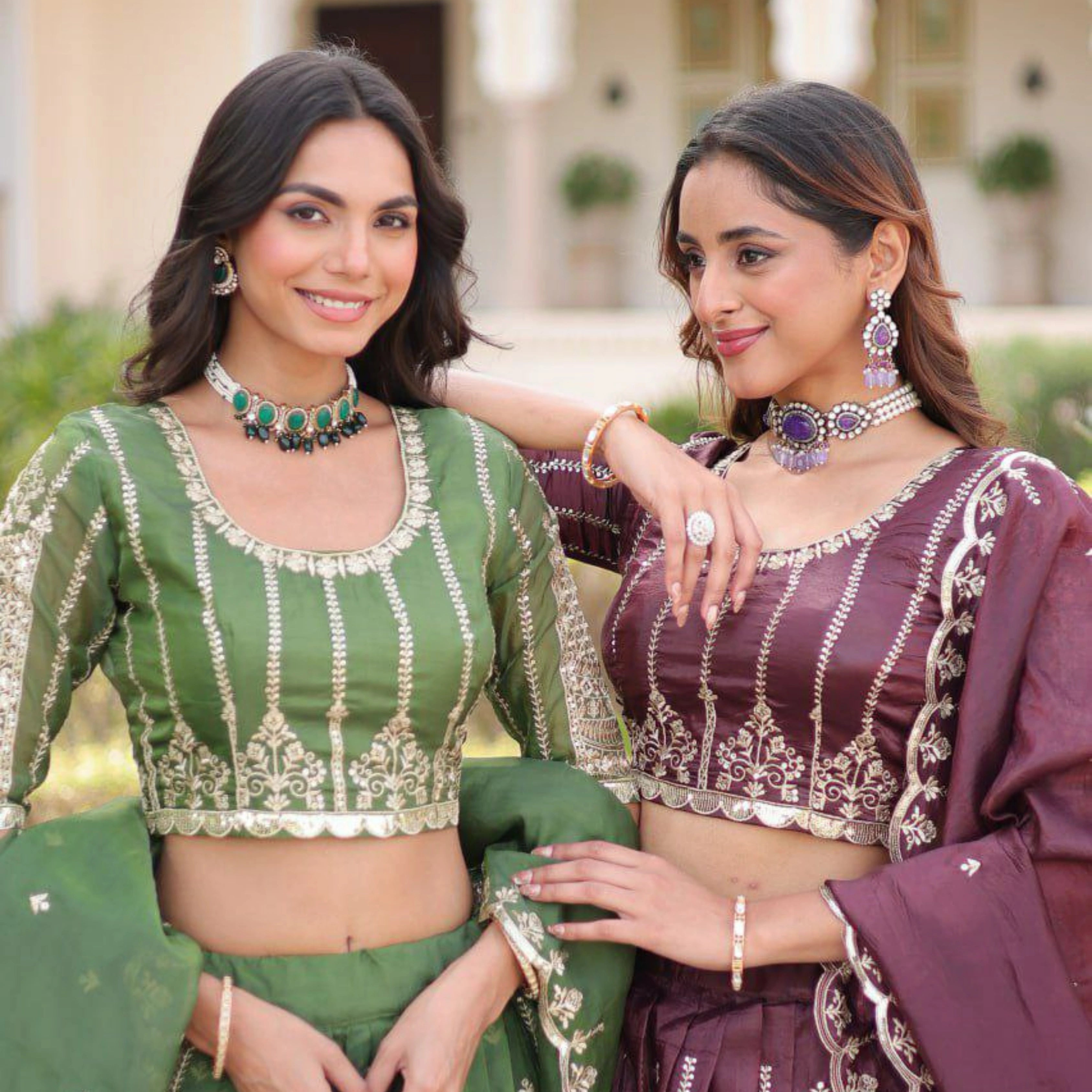 Gold Crush Full-Stitched Lehenga Set