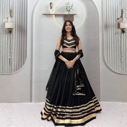 Heavy Gamthi Work Cotton Lehenga Set