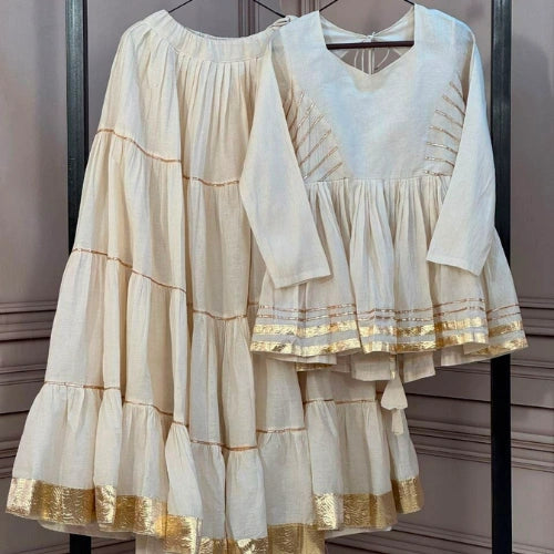 Gulnaar Gota Patti Frill Lehenga Set