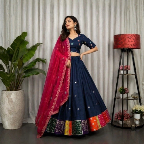 Neelam Aari Mirror Embroidered Lehenga Set
