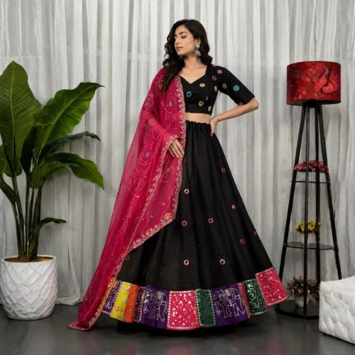 Rangoli Aari Mirror Embroidered Lehenga Set